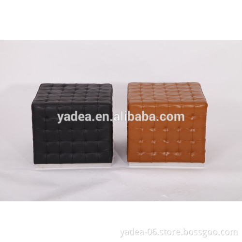 Colored custom design handmade italian leather ottoman cheap for sale